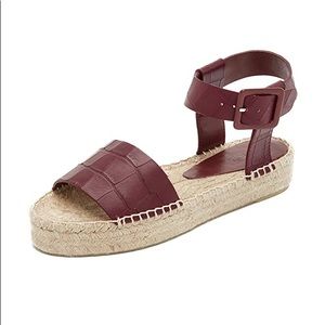 NEW Vince Edina Nut Flatform Croc Espadrilles 10